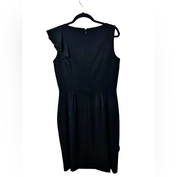 Calvin Klein - Black Ruffle Sheath Dress - Sz. 10 - Picture 2 of 8